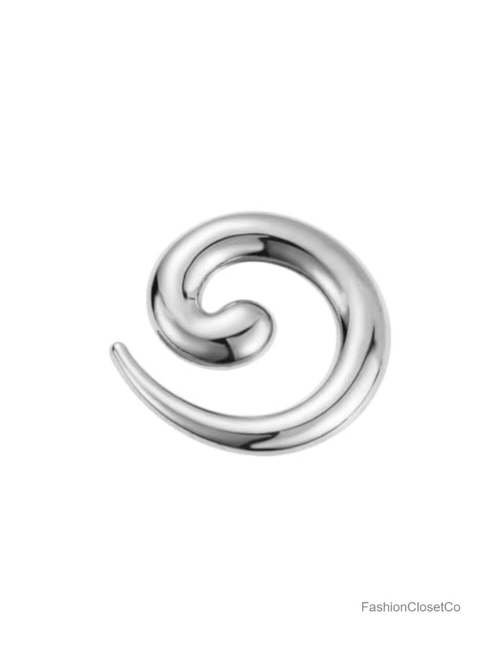 Spiral Gold-Tone Brooch Pin 5.7cm Elegant Swirl Design